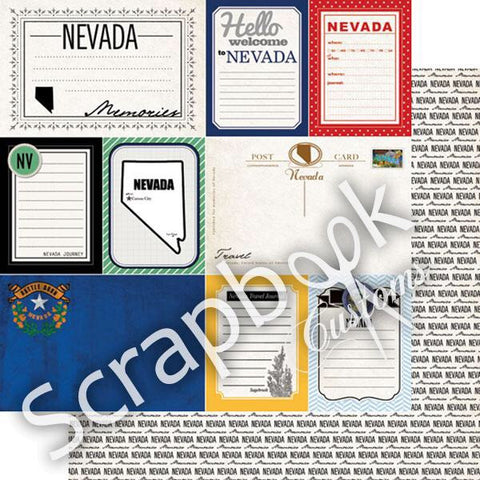NEVADA Vintage Journal 12"X12" Custom Travel Paper LV - Scrapbook Kyandyland