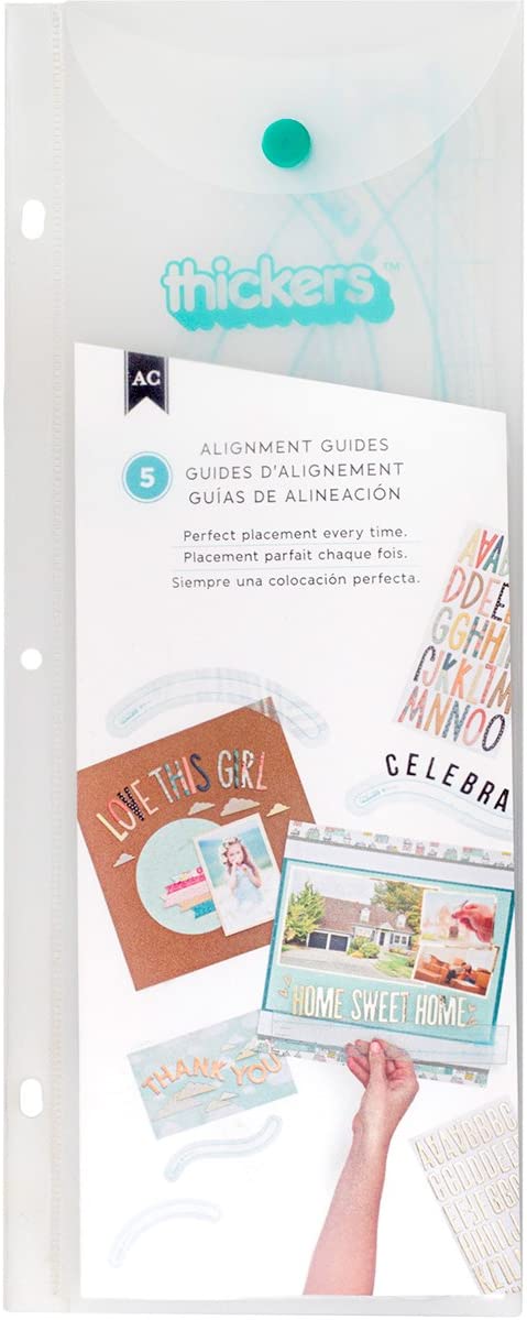 Thickers ALIGNMENT GUIDE 5pc Alphabet Placement Tool Scrapbooksrus