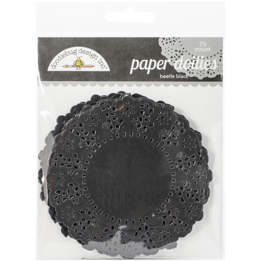 Doodlebug Paper Doilies BEETEL BLACK 75 Count