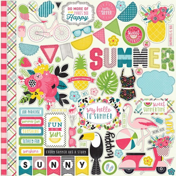 Echo Park SUMMER FUN Collection Kit 12&quot;X12&quot;