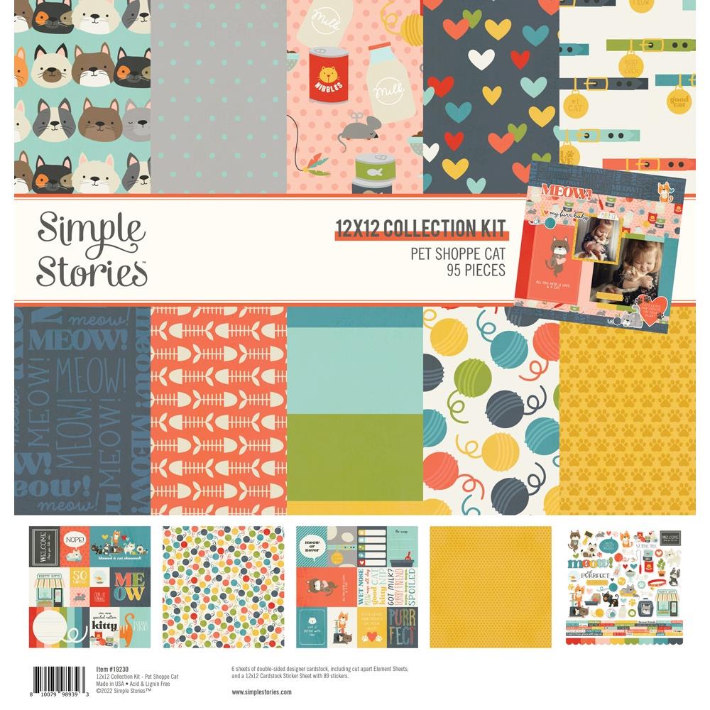 Simple Stories Pet Shoppe Cat 12&quot;X12&quot; Collection Kit Scrapbookrust