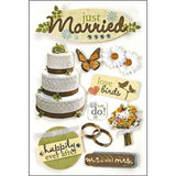 Wedding Paper House JUST MARRIED 3D Stickers 10pc