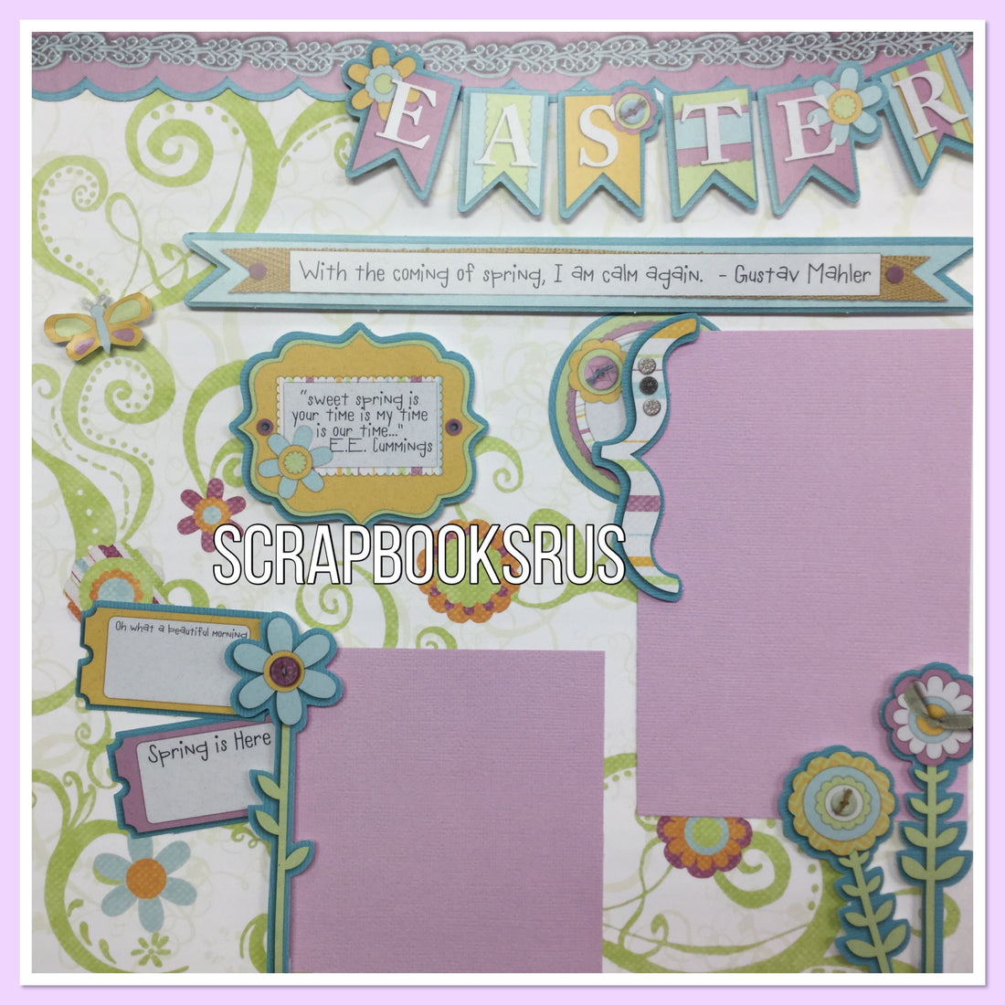 Storytellers Sweet Spring EASTER PAGE KIT (2) 12"X12" Scrapbook Layouts Scrapbooksrus Las Vegas