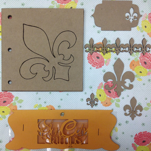 Sin City Stamps FLUER DE LIS Chip Board Album  5.5" X 5.5 '' - Scrapbook Kyandyland