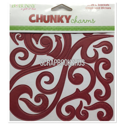 BoBunny CHUNKY CHARMS Swirls and Brackets 18 pc