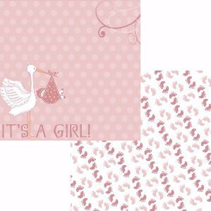 Moxxie Special Delivery NEW ARRIVAL GIRL 12X12 Scrapbook Paper