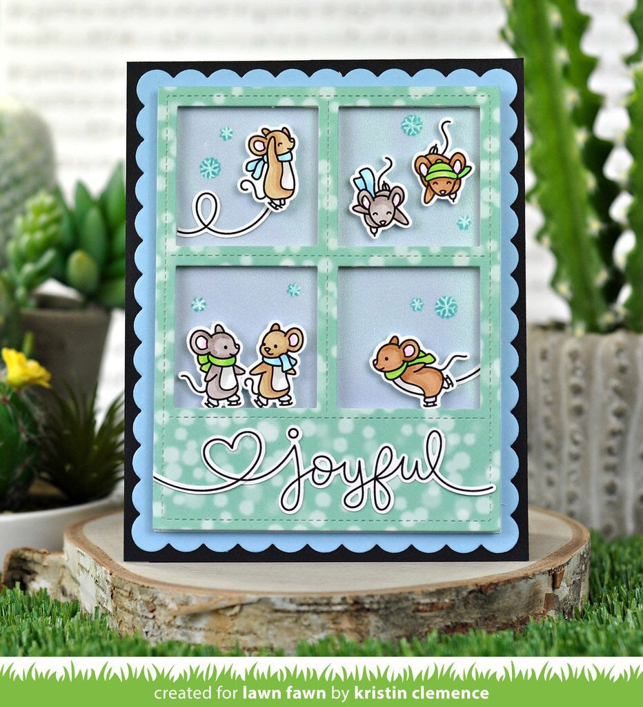 Lawn Fawn Cuts FOURSQUARE BACKDROP PORTRAIT Sample Card Ideas @Scrapbooksrus