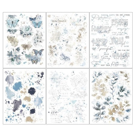 49 and Market Vintage Artistry 6”X8” SERENITY RUB-ON Transfer Set