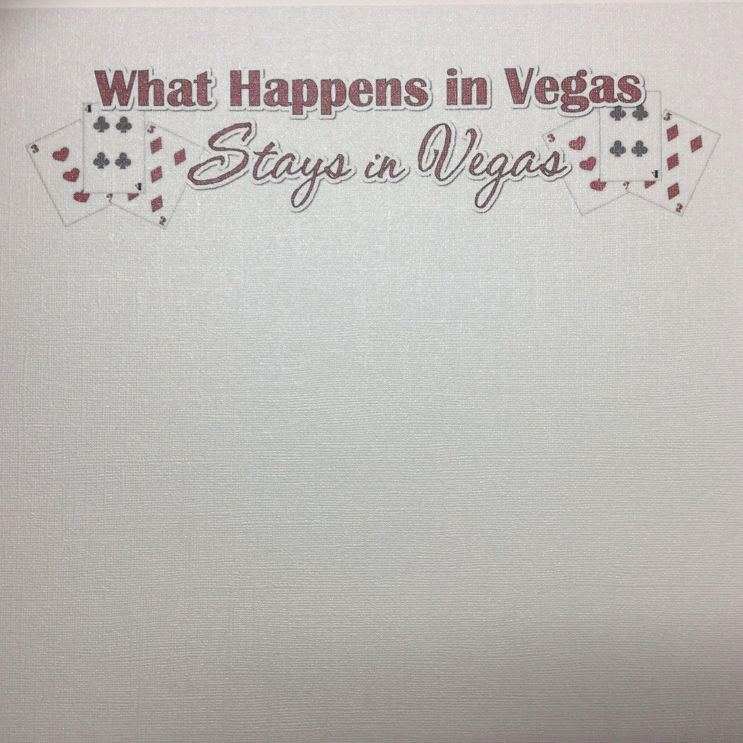 What Happens In Vegas Glass Slipper Bling Cardstock Paper