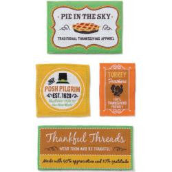 Karen Foster THANKSGIVING Shirt Labels 4pc - Scrapbook Kyandyland