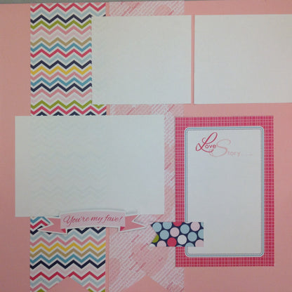 Page Kit (2) 12x12 Scrapbook Premade WILL YOU BE MY VALENTINE - Scrapbook Kyandyland