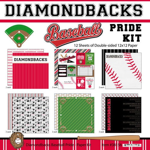 DIAMONDBACKS BASEBALL Pride Kit 12"X12" Scrapbook Paper