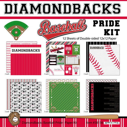 DIAMONDBACKS BASEBALL Pride Kit 12&quot;X12&quot; Scrapbook Paper