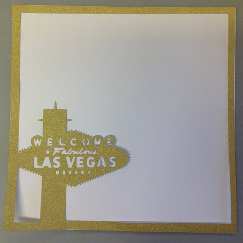 Page Frame WELCOME LAS VEGAS Gold Foil 12"x12" Scrapbook Overlay