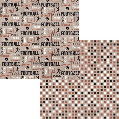 Moxxie Grid Iron EXTRA POINT Football 12"x12" Scrapbook Paper Scrapbooksrus