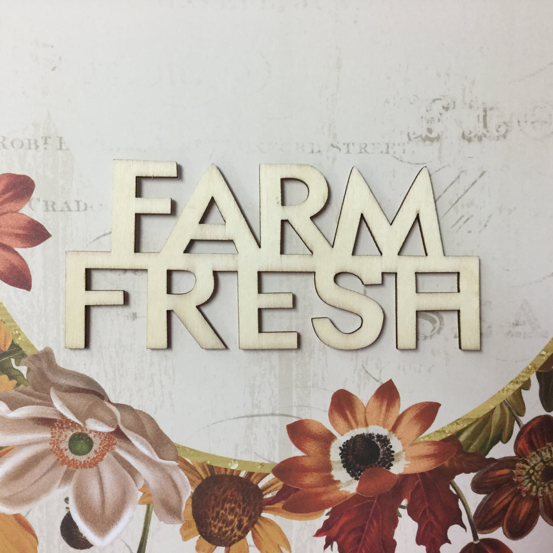 Wooden Harvest Titles FARM FRESH Wood Word 1pc @Scrapbooksrus Las Vegas Largest Scrapbook Store