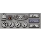 Military NAVY METALLIC TAGS 6&quot;X12&quot; Stickers 13pc - Scrapbook Kyandyland