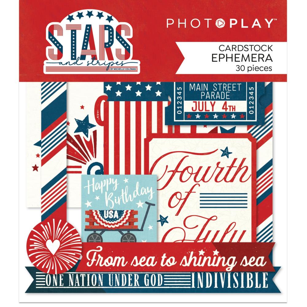 Photo Play STARS &amp; STRIPES Cardstock DieCuts 30pc