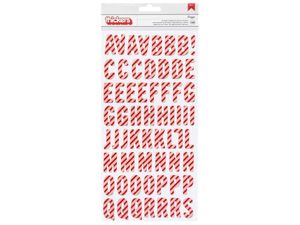 American Crafts Thickers MAGGIE Red Alphabet Letter Stickers Scrapbooksrus