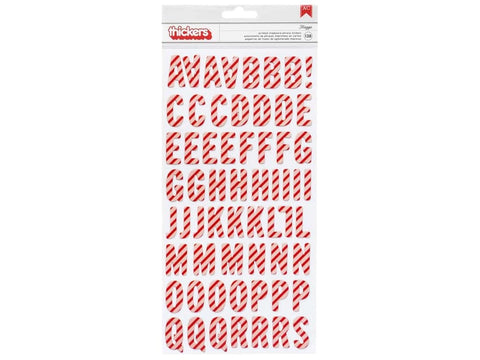 American Crafts Thickers MAGGIE Red Alphabet Letter Stickers Scrapbooksrus