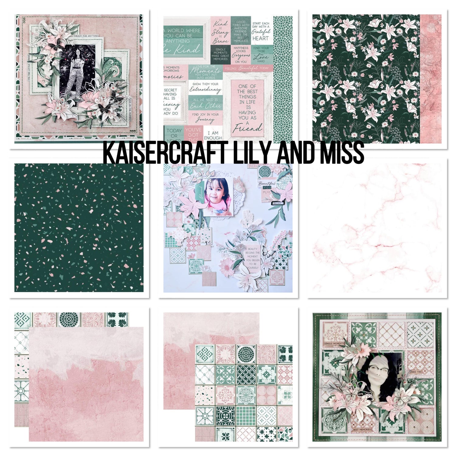 Kaisercraft LILY &amp; MOSS 9pc 12&quot;X12&quot; Scrapbook Paper Pack