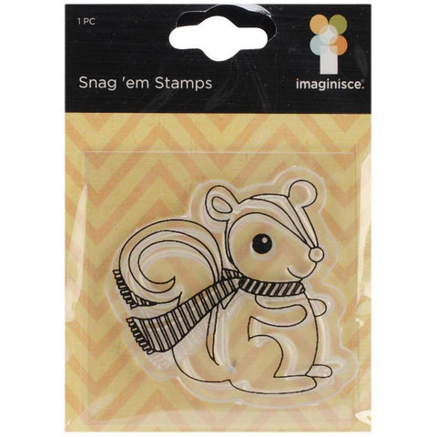 Imaginisce Snag 'em SQUIRREL Clear Acrylic Stamps