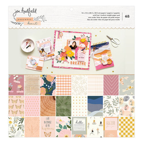 Jen Hadfield PEACEFUL HEART 12&quot;X12&quot; Paper Pad 48pc