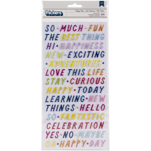 Thickers Paige Evans HAPPY DAY Wonder Puffy Letter Stickers
