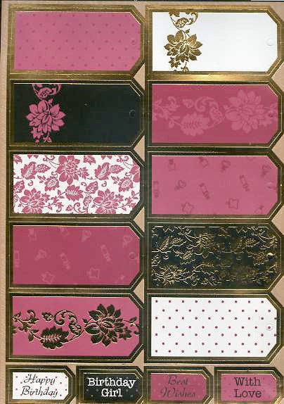 Kanban VINTAGE TAGS Paper Craft Foil DieCut Card Topper 14pc - Scrapbook Kyandyland