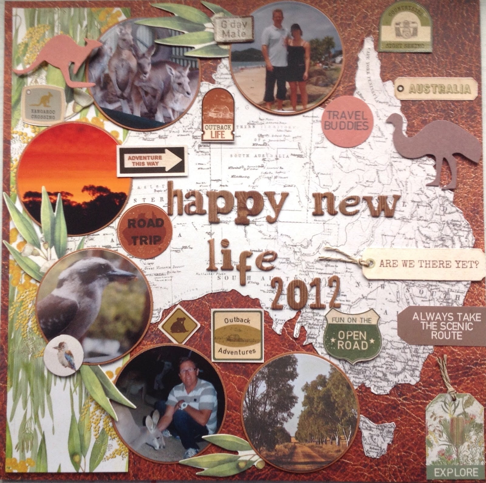 Kaisercraft Open Road Collection UNEARTH 12&quot;X12&quot; Scrapbook Sheet Scrapbooksrus