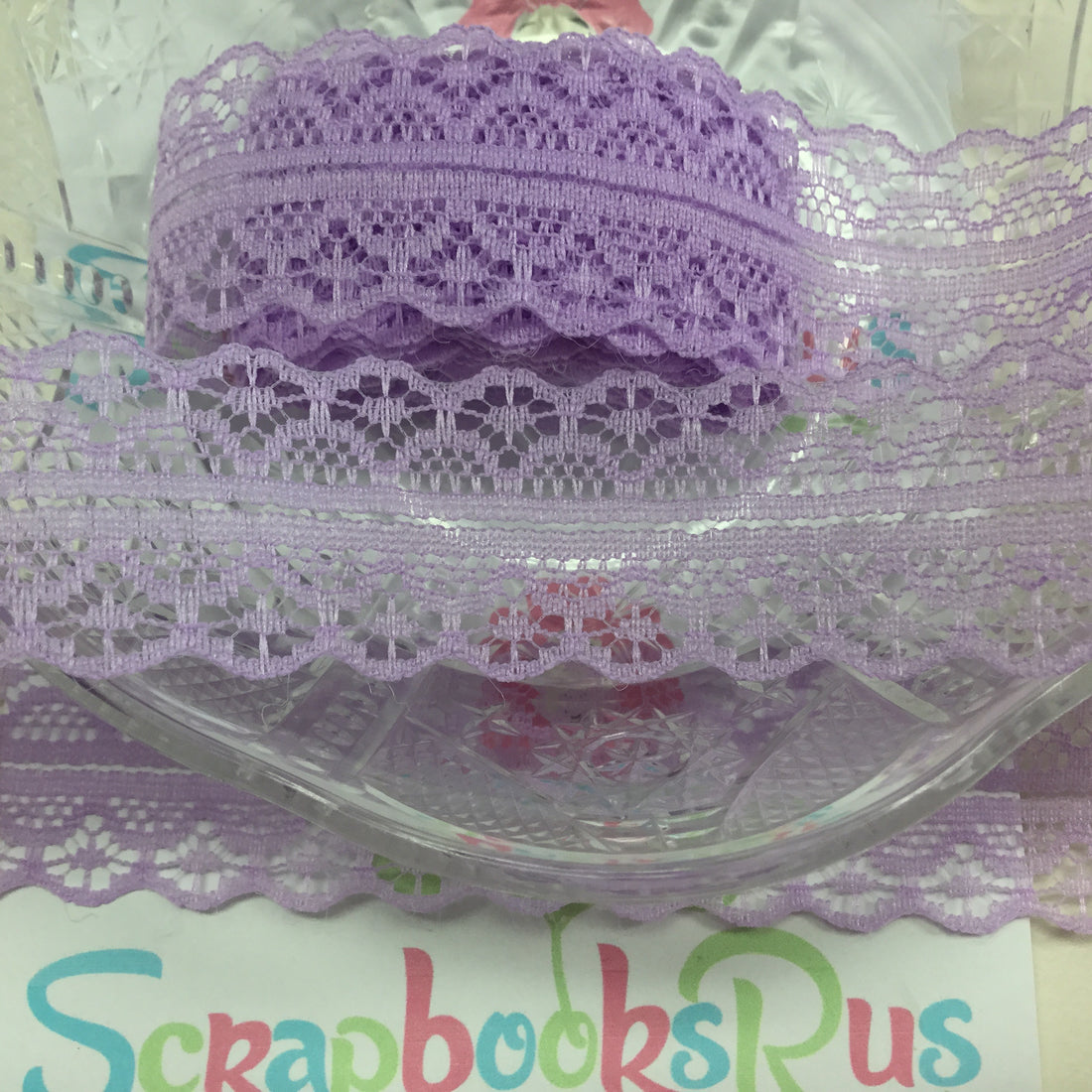 Lavender Lace Scallop Edge Ribbon 1 yard Scrapbooksrus Scrapbook Store Las Vegas