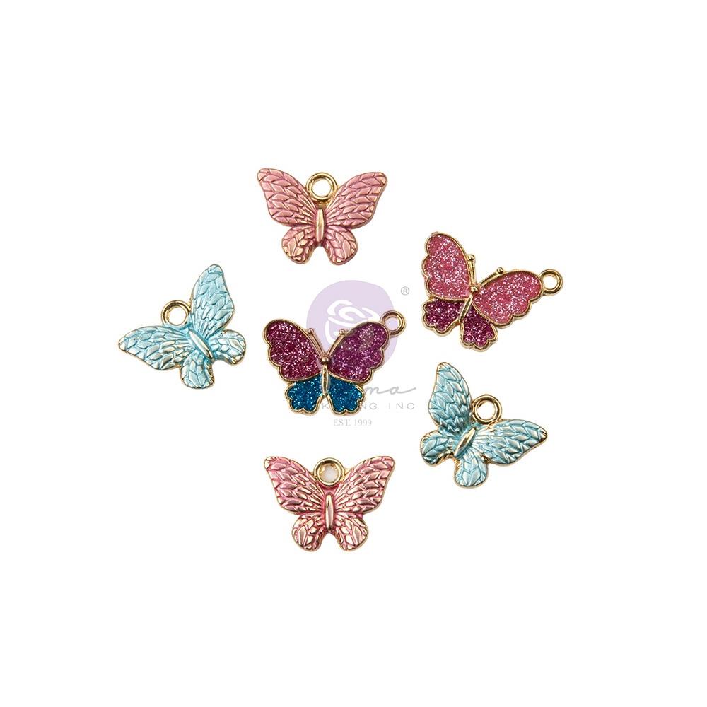 Prima Marketing INDIGO BUTTERFLY CHARMS 6pc