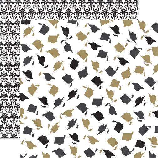 Echo Park GRAD Cap & Gown 12x12 Scrapbook Paper