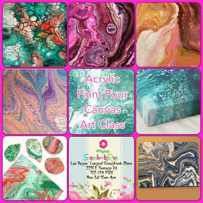 Acrylic Paint Pour Pouring Canvas Art Class Scrapbooksrus Las Vegas