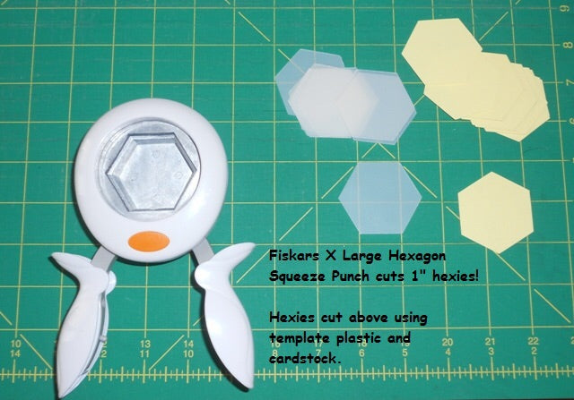 Fiskars HEXAGON Large Easy Squeeze Punch Scrapbooksrus