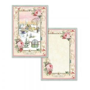 Stamperia Pink Christmas SCRAPBOOKING CARDS SBBPC08 4.5&quot;X6.5&quot; Sheets Scrapbooksrus