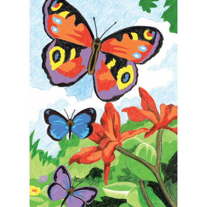 Royal Mini Color Pencil By Number BRIGHT BUTTERFLIES