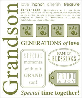 Grandson SRM Say It With Stickers 6.25&quot;X7.75&quot; 12pc  Scrapbooksrus