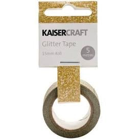 KaiserCraft Printed Tape GOLD Glitter Washi Tape