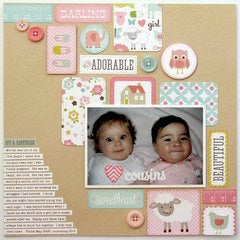 Echo Park 6&quot;x12&quot; SWEET BABY GIRL 2 Chipboard  Phrases 19 pc