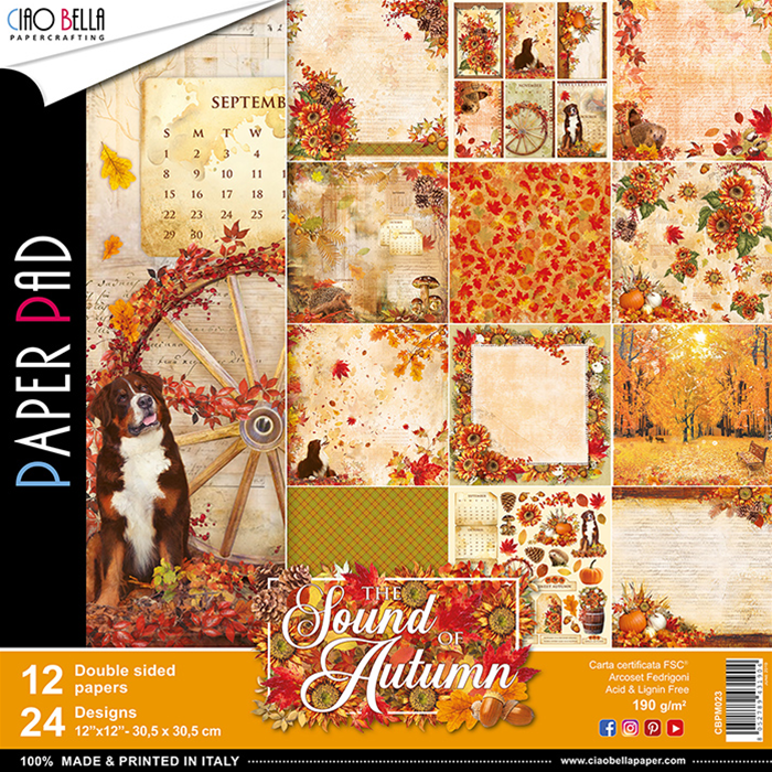 Ciao Bella THE SOUND OF AUTUMN Paper Pad 12 Sheets Scrapbooksrus