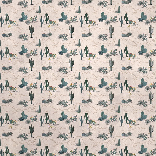 Arizona Cactus And Rocks Landscape 12&quot;X12&quot; Scrapbook Paper Scrapbookrus