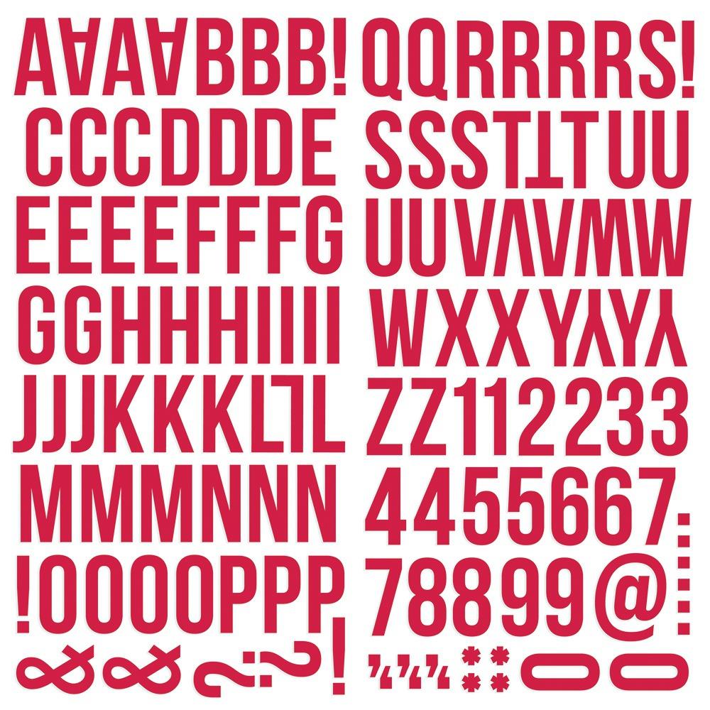 Simple Stories COLORVIBE RED Foam Alpha Letter Stickers Scrapbooksrus