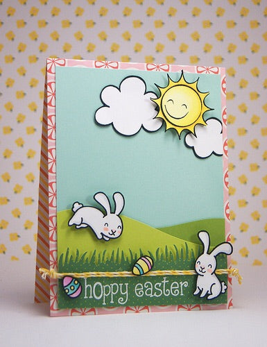 Lawn Fawn HOPPY EASTER Clear Stamps 3&quot;X2&quot; 7pc Scrapbooksrus