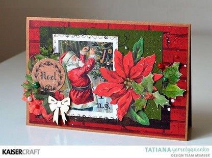 Kaisercraft Letters To Santa HOLLY &amp; BERRIES 12&quot;X12&quot; Scrapbook Sheet Scrapbooksrus