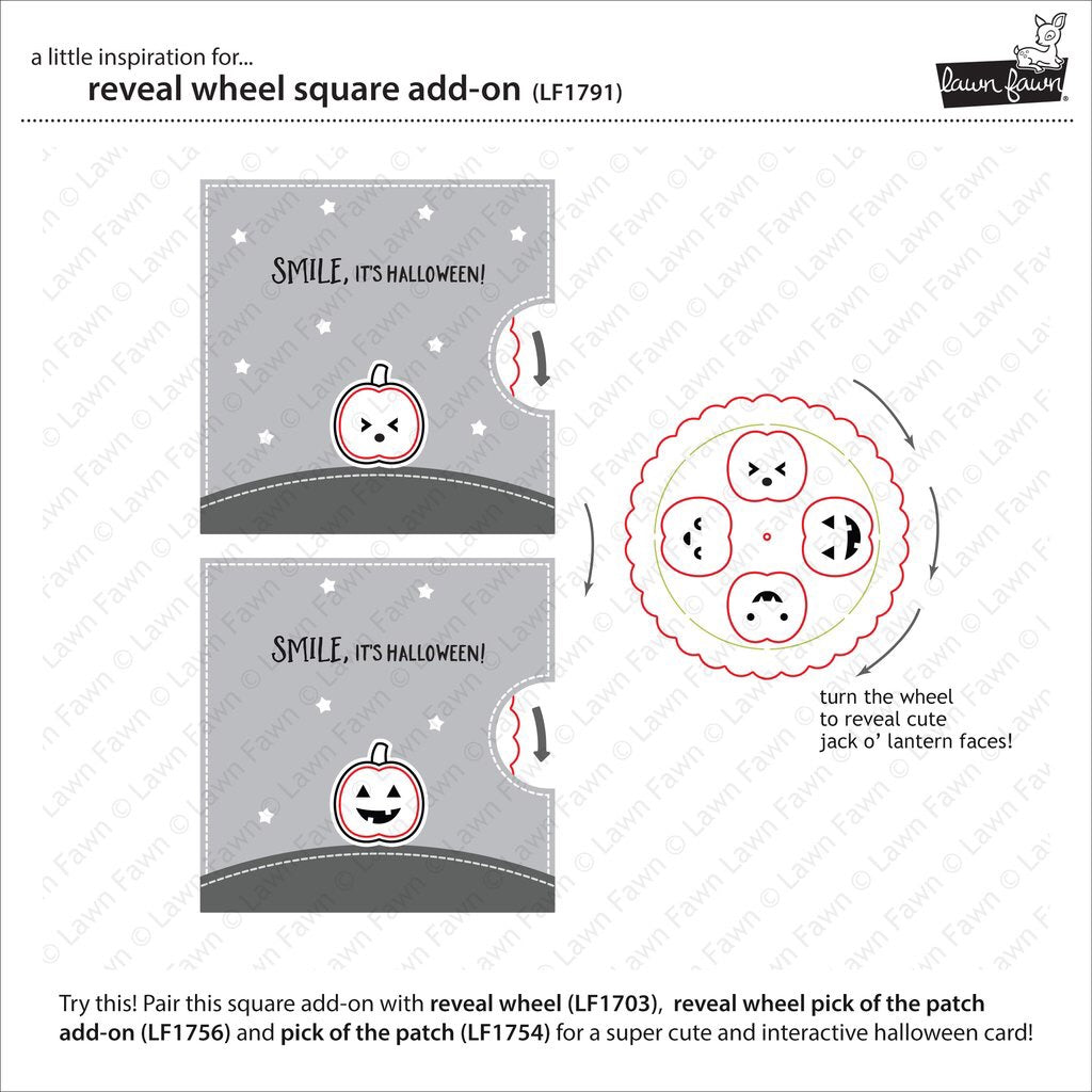 Lawn Fawn Cuts REVEAL WHEEL SQUARE ADD-ON Die Sample @scrapbooksrus las vegas