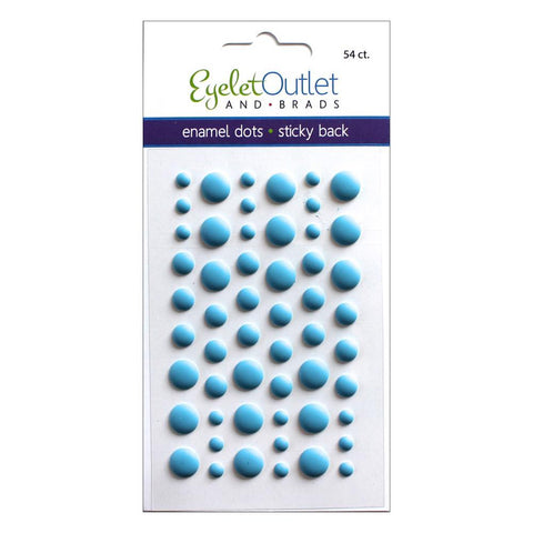 EyeLet Outlet ENAMEL DOTS MATTE BLUE Sticky Back 54pc