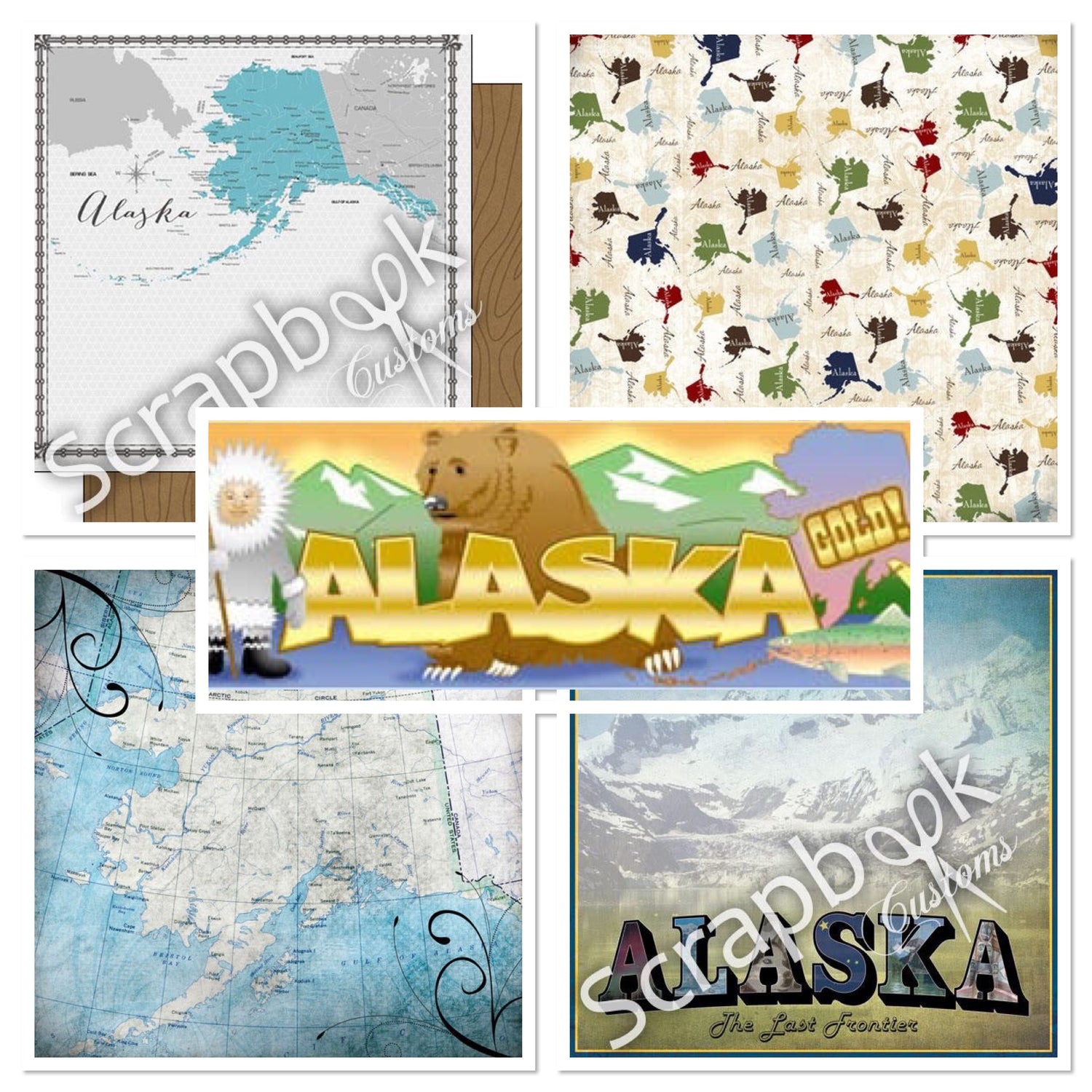 ALASKA MEMORIES KIT B 12X12 Scrapbook Paper DieCut 5pc