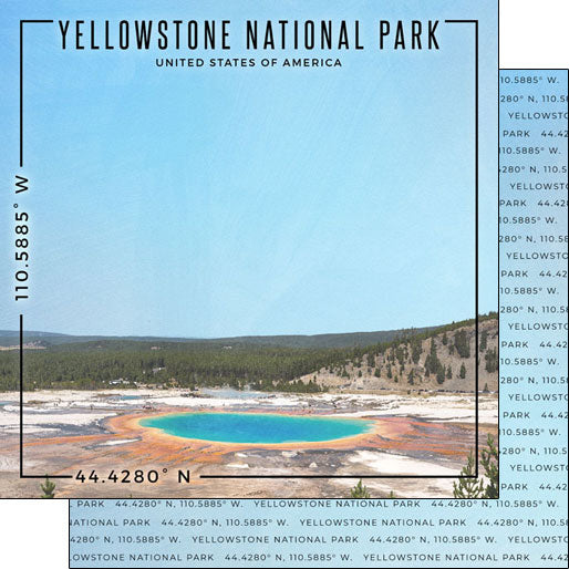 USA YELLOWSTONE NP 12&quot;X12&quot; DS National Park Scrapbook Paper