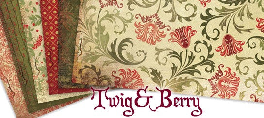 Kaisercraft TWIG &amp; BERRY Collection 12&quot;X12&quot; 1 Sheet - Scrapbook Kyandyland